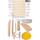 Artlantis Seramik ve Çömlek Şekillendirme Seti 19 Parça 1 Paket Kil Modelaj Modelleme Heykel Şekillendirici Hobi Sanatsal - Standart - Naturel
