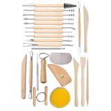 Artlantis Seramik ve Çömlek Şekillendirme Seti Ebeşuar 24 Parça 1 Paket Kil Modelaj Modelleme Heykel Şekillendirici Hobi Sanatsal