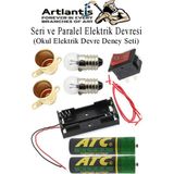 Artlantis Seri ve Paralel Basit Elektrik Devresi 1 Paket Deney Seti Sarı Mini Duy 2 Adet Mini Ampul 2 Adet Anahtar Iş Eğitimi Seti - Renkli - Standart