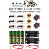 Artlantis Seri ve Paralel Basit Elektrik Devresi 1 Paket Deney Seti Sarı Mini Duy 3 Adet Mini Ampul 6 Adet Anahtar Iş Eğitimi Seti - Standart