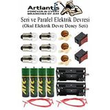 Artlantis Seri Ve Paralel Basit Elektrik Devresi 1 Paket Deney Seti Sarı Mini Duy 3 Adet Mini Ampul 6 Adet Anahtar İş Eğitimi Seti