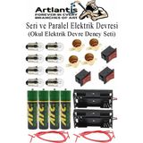 Artlantis Seri ve Paralel Basit Elektrik Devresi 1 Paket Deney Seti Sarı Mini Duy 4 Adet Mini Ampul 8 Adet Anahtar Iş Eğitimi Seti - Standart