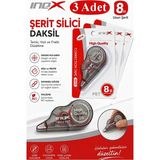 Artlantis Şerit Daksil Beyaz 5mmx8 Metre 3 Adet Inox Şerit Düzeltici Şerit Silici Yazı Silici Büro Ofis Okul - Standart