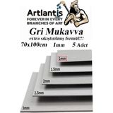Artlantis Sert Karton Mukavva Gri 1 mm 70 x 100 cm 5 Adet - 70x100 - Standart