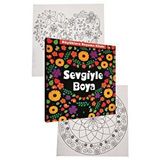 Artlantis Sevgiyle Boya Büyüklere Boyama Kitabı 1 Adet Ema Boyama Kitabı Büyükler İçin Mandala Yaratıcı Boyama Çok Renkli