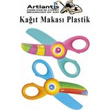 Artlantis Sevimli Kağıt Makası 2 Li 1 Paket Plastik Küt Uç Korumalı Okul Makası Çocuk Makas Okul Öncesi Kreş Anasınıfı - Çok Renkli - Standart