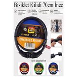 Artlantis Şifreli Bisiklet Kilidi 70 cm İnce 1 Adet K-3668 Çelik Halat Plastik Kaplamalı Bisiklet Kiliti Scoot