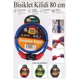 Artlantis Şifreli Bisiklet Kilidi 80 cm 1 Adet K-3675 Çelik Halat Plastik Kaplamalı Bisiklet Kiliti Scooter Kapı Şifreli Kilit - Mavi