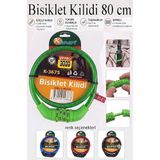 Artlantis Şifreli Bisiklet Kilidi 80 cm 1 Adet K-3675 Çelik Halat Plastik Kaplamalı Bisiklet Kiliti Scooter Kapı Şifreli Kilit - Yeşil