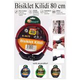 Artlantis Şifreli Bisiklet Kilidi 80 cm 1 Adet K-3675 Çelik Halat Plastik Kaplamalı Bisiklet Kiliti Scooter Kapı Şifreli Kilit