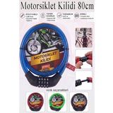 Artlantis Şifreli Motosiklet Kilidi 80 cm 1 Adet K-3682 Çelik Halat Plastik Kaplamalı Bisiklet Kiliti Motorsiklet Scooter Kapı - Mavi