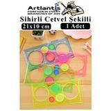 Artlantis Sihirli Cetvel 1 Adet Plastik Sihirli Daire Cetvel Desen Şablon Çizim Okul Karne Hediye Şeffaf