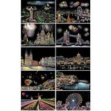 Artlantis Sihirli Gökkuşağı Kazıma Kağıdı A4 10 Yaprak 1 Paket A 4 20 x 30 cm Siyah Sihirli Kağıt Rainbow Paper - Standart