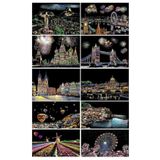 Artlantis Sihirli Gökkuşağı Kazıma Kağıdı A4 10 Yaprak 1 Paket A-4 20x30 cm Siyah Sihirli Kağıt Rainbow Paper