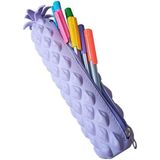 Artlantis Silikon Ananas Kalemlik 1 Adet Silikon Kalem Kutusu Eğlenceli Sevimli Ananas Figürlü Hediyelik Kalemlik (Mor)