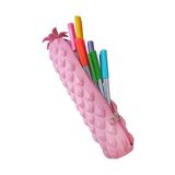 Artlantis Silikon Ananas Kalemlik 1 Adet Silikon Kalem Kutusu Eğlenceli Sevimli Ananas Figürlü Hediyelik Kalemlik (Pembe)