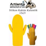 Artlantis Silikon Kaktüs Kalemlik 1 Adet Silikon Kalem Kutusu Eğlenceli Sevimli Kaktüs Figürlü Hediyelik Kalemlik