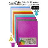 Artlantis Simli Karton A4 20x30 Cm 10 Renk 1 Paket 10 Lu Simli Karton Parıltılı Kağıt Anasınıfı Kreş Etkinlik Proje Dekoratif Çok Renkli