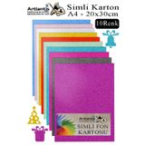 Artlantis Simli Karton A4 20x30 cm 10 Renk 1 Paket 10 lu Simli Karton Parıltılı Kağıt Anasınıfı Kreş Etkinlik