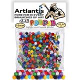 Artlantis Simli Ponpon 10 mm 100'lü 1 Paket Karışık Renk Pon Pon 10 mm Pompom 1 cm - Renkli