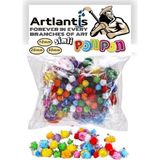 Artlantis Simli Ponpon 10 mm 20 mm 30 mm 85 Li Set 1 Paket Karışık Renk Pon Pon 1 cm 2 cm 3 cm Pompom - Renkli