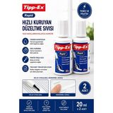 Artlantis Sıvı Silici Daksil 2 Adet Tipp-Ex 20 ml Fırçalı Sıvı Düzeltici Daksil Yazı Düzeltici Okul Ofis Büro Fırça Uçlu Daksil - Beyaz - Standart