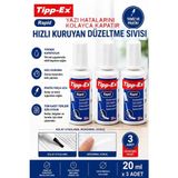 Artlantis Sıvı Silici Daksil 3 Adet Tipp-Ex 20 ml Fırçalı Sıvı Düzeltici Daksil Yazı Düzeltici Okul Ofis Büro Fırça Uçlu Daksil - Beyaz - Standart