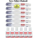 Artlantis Sıvı Silici Daksil Ve Kalem Daksil 12 Adet Cassa Fırçalı Sıvı Düzeltici Daksil Yazı Düzeltici Okul Ofis Büro Fırça Uçlu