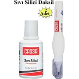 Artlantis Sıvı Silici Daksil ve Kalem Daksil 2 Adet Cassa Fırçalı Sıvı Düzeltici Daksil Yazı Düzeltici Okul Ofis Büro Fırça Uçlu