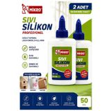 Artlantis Sıvı Silikon Yapıştırıcı 50 ml 2 Adet Mikro Silikon Yapıştırıcı Sıvı 50 gr Plastik Cam Mermer Kağıt Karton Tahta Köpük