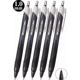 Artlantis Siyah Jel Uçlu Pilot Kalem 5 Adet Uniball Jetstream SXN-150S 1.0 mm Basmalı Pilot Kalem Roller Uçlu Likit Mürekkepli - 1.0mm - Standart
