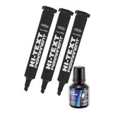 Artlantis Siyah Kesik Uçlu Markör Permanent Kalem 3 Adet Hı-Text Marker Mürekkep Siyah 30 Ml 1 Adet Brons Koli
