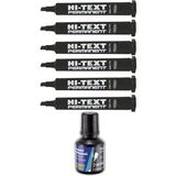 Artlantis Siyah Kesik Uçlu Markör Permanent Kalem 6 Adet Hı Te x t Marker Mürekkep Siyah 30 ml 1 Adet Brons Koli Kalemi - Standart - 1-5 mm