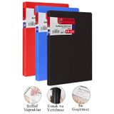 Artlantis Siyah Kırmızı Mavi Sunum Dosyası 10 lu 3 Adet Poşet Dosyalı Katalog Dosyası 10 Poşetli Kendinden Dosya Plastik Kapaklı