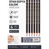 Artlantis Siyah Kopya Kalemi 6 Adet Fatih Dermo Siyah Kopya Kalemi Deri ve Cilt Kalemi - Standart