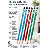 Artlantis Siyah Kurşun Kalem Mercanlı 6 Adet Faber Castell Mercanlı Kurşun Tahta Kalem Hb Orta Dereceli Öğrenci Kalemi Okul - Çok Renkli - Standart