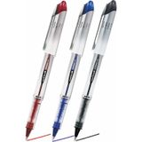 Artlantis Siyah Mavi Kırmızı Pilot Kalem UB-200 Vision Elite 0.8mm 3 Adet Uniball Pilot Kalem 0.8 mm Roller Uçlu Pilot Kalem İnce