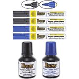 Artlantis Siyah Mavi Yazı Tahta Kalemi ve Mürekkebi 30 ml Brons Tahta Kalemi Mürekkebi Seti - Renkli - Standart