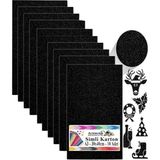 Artlantis Siyah Simli Karton A3 30X40 cm 10 Lu 1 Paket Simli Fon Kartonu Parıltılı Kağıt Anasınıfı Kreş Etkinlik Proje - Standart