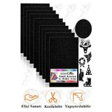 Artlantis Siyah Simli Karton A3 30x40 cm 10 lu 1 Paket Simli Fon Kartonu Parıltılı Kağıt Anasınıfı Kreş Etkinlik Proje