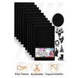 Artlantis Siyah Simli Karton A4 20x30 cm 10 lu 1 Paket Simli Fon Kartonu Parıltılı Kağıt Anasınıfı Kreş Etkinlik Proje