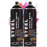 Artlantis Siyah Sprey Boya 200 ml 2 Adet Hızlı Kuruyan Profesyonel Ahşap Plastik Demir Metal Cam Porselen Duvar Renkli