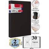 Artlantis Siyah Sunum Dosyası 30 Lu 2 Adet Poşet Dosyalı Katalog Dosyası 30 Poşetli Kendinden Dosya Plastik Kapaklı - 10 lu - Standart