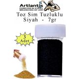 Artlantis Siyah Toz Sim Tuzluklu 7 gr 3 Adet Renkli Toz Sim Epoksi Reçine Okul Etkinlik Dekarasyon Slime - Standart