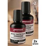 Artlantis Siyah Yazı Tahta Kalemi Mürekkebi 30 ml 2 Adet Penmark Tahta Kalemi Mürekkepi Kolay Silinebilir Doldurulabilir Canlı - Standart