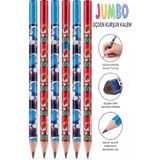 Artlantis Sonic Jumbo Kurşun Kalem 6 Adet Fatih Üçgen Başlangıç Kalemi Siyah Ilk Kalemim Jumbo Kalın Kalem Kolay Tutuş - Standart