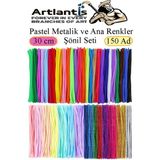 Artlantis Şönil Pastel Metalik ve Ana Renkler 30 cm 150 Li 1 Paket Renkli Tüylü Tel Peluş Tel 30 cm Elişi Okul Projeleri Süsleme - Çok Renkli - Standart