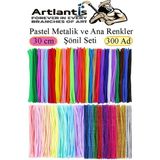 Artlantis Şönil Pastel Metalik ve Ana Renkler 30 cm 300 Lü 1 Paket Renkli Tüylü Tel Peluş Tel 30 cm Elişi Okul Projeleri Süsleme - Çok Renkli - Standart