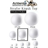 Artlantis Strafor Köpük Top 10 cm 5 Adet Köpük Top Küre Toplar Yuvarlak Strafor Köpük Top Okul Deney Hobi Sanat - Beyaz - Standart - 10cm