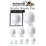 Artlantis Strafor Köpük Top 15 cm 3 Adet Köpük Top Küre Toplar Yuvarlak Strafor Köpük Top Okul Deney Hobi Sanat